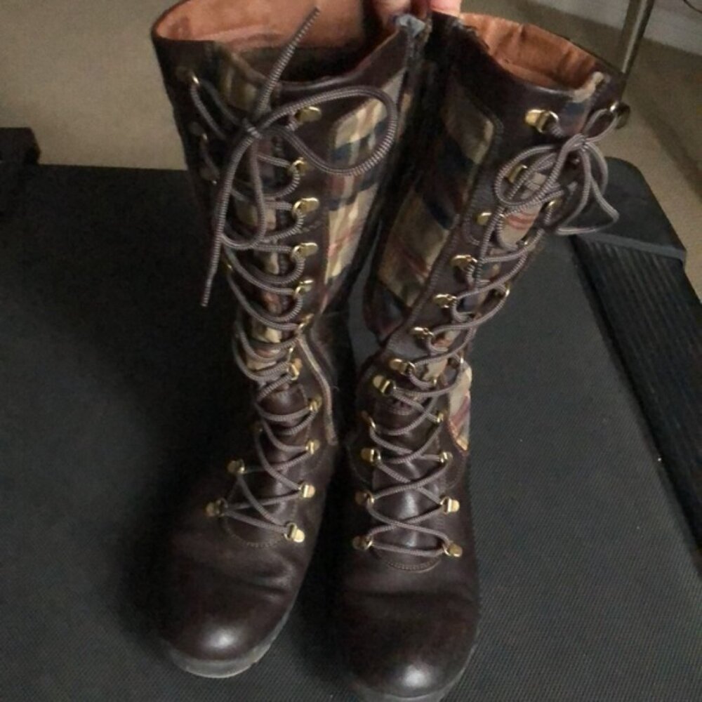 PAJAR (EUR 39) leather plaid boots